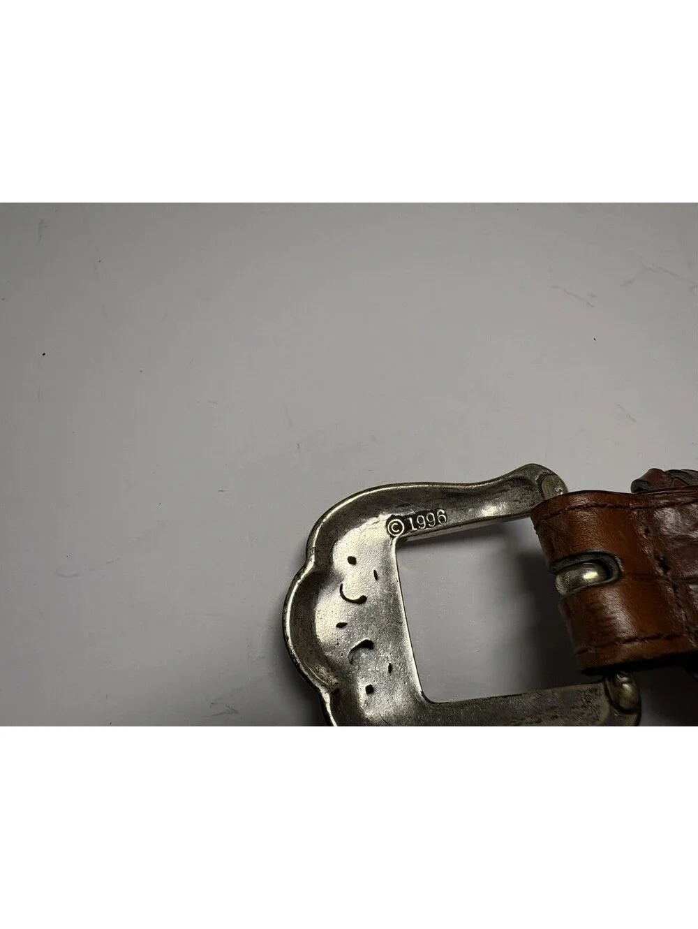 BRIGHTON Brown Leather Braided Belt 91807 Silver Tone Buckle & Conchos Size Med